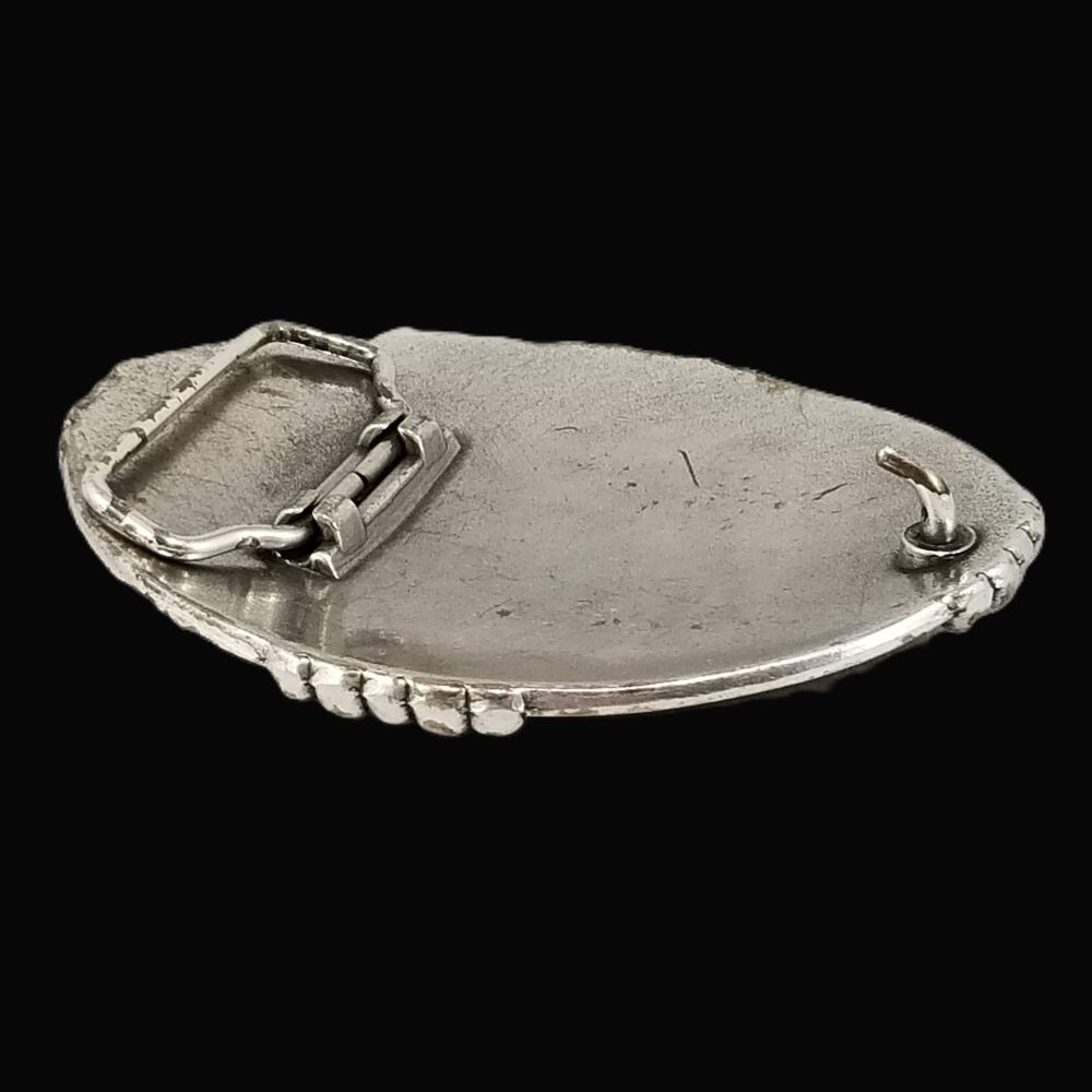 Bronco Rider Western Belt Buckle, Engraved Scroll Rodeo Design - Picture 8 of 10